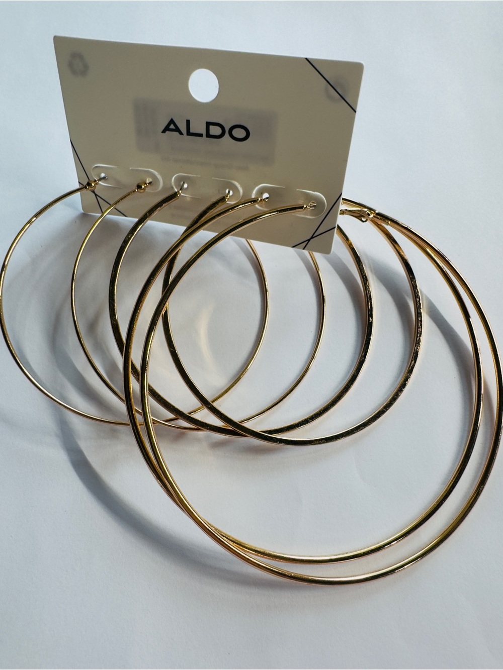 Aldo Shiny Gold Graduated Hoop Earring Set